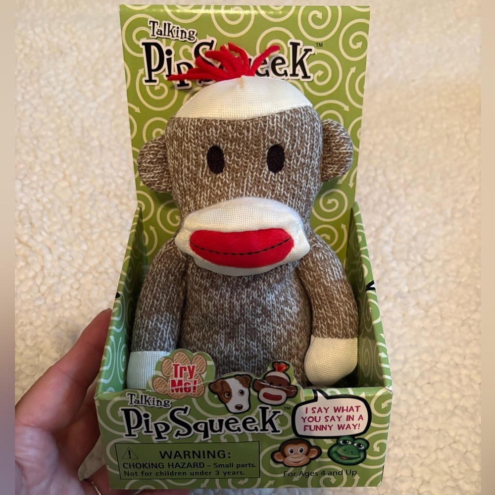 Talking Sock Monkey Pip Squeek New in Box